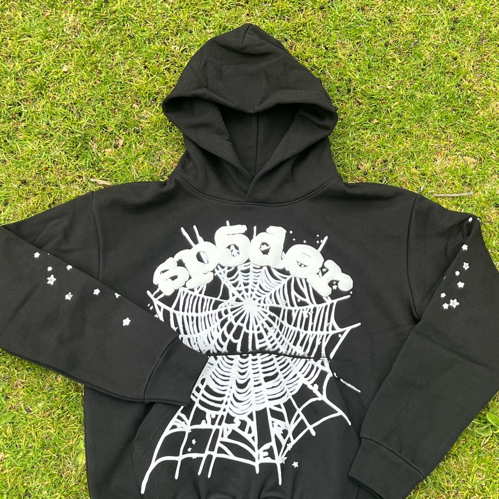 Black Spider Web Graphic Hoodie